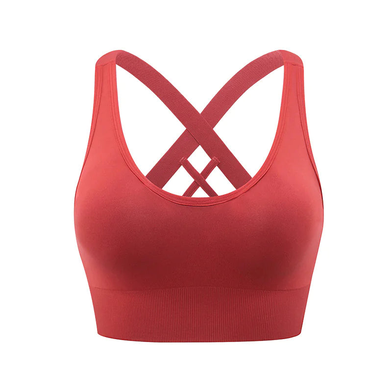 Cross Back Shockproof Sports Bra