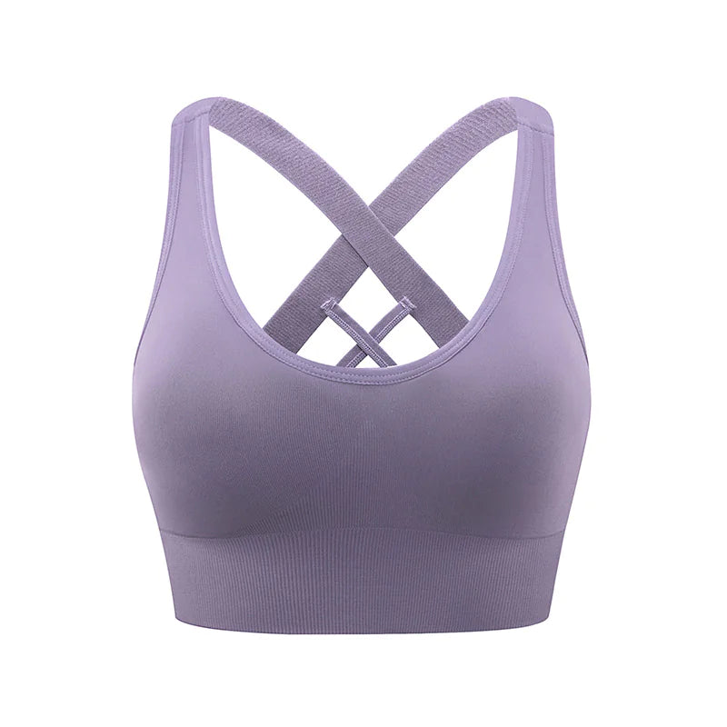 Cross Back Shockproof Sports Bra