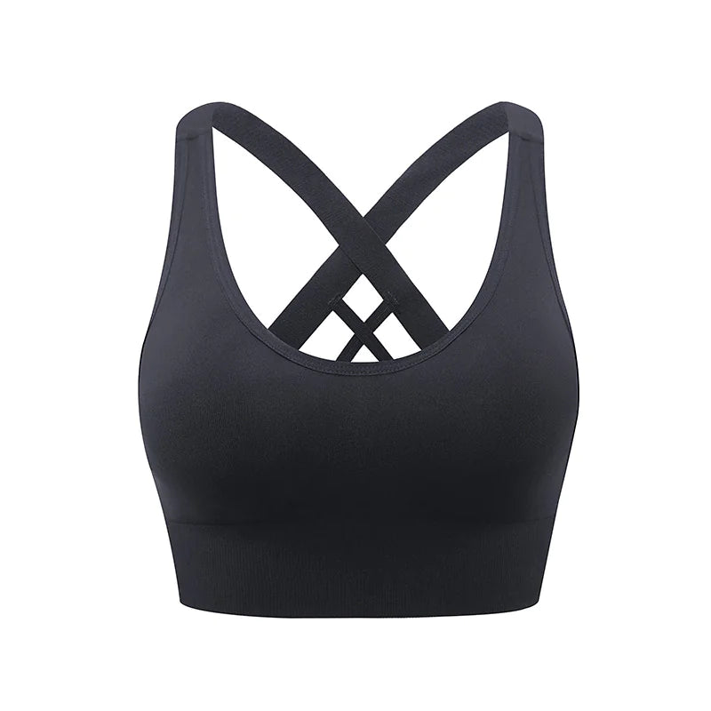 Cross Back Shockproof Sports Bra