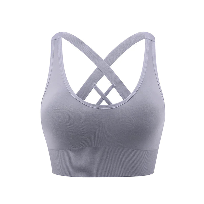 Cross Back Shockproof Sports Bra