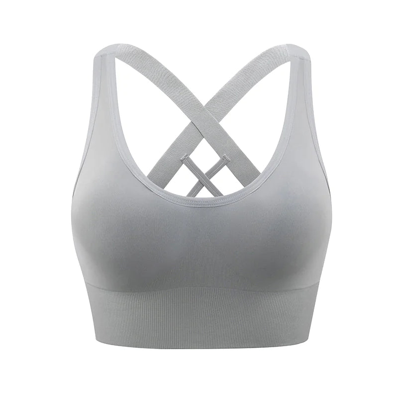 Cross Back Shockproof Sports Bra