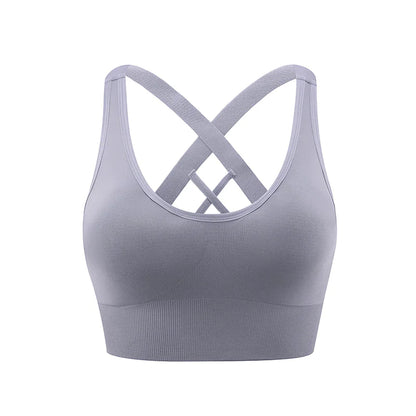 Cross Back Shockproof Sports Bra