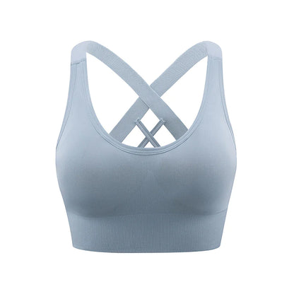 Cross Back Shockproof Sports Bra